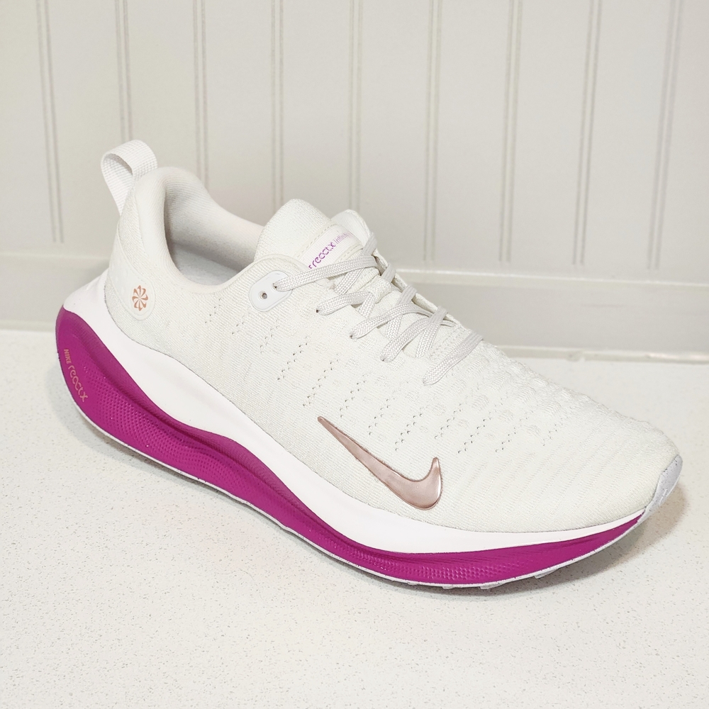 Nike Women's White and Pink Running Shoes